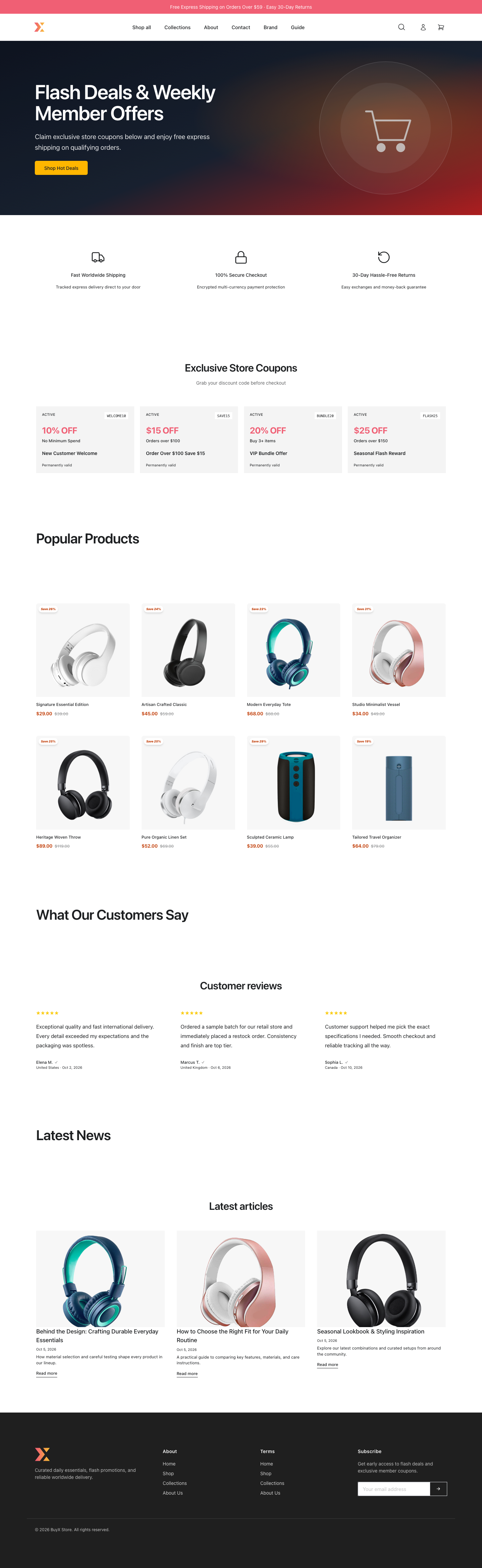 BuyX - 跨境综合闪购与高转化礼券特卖主题